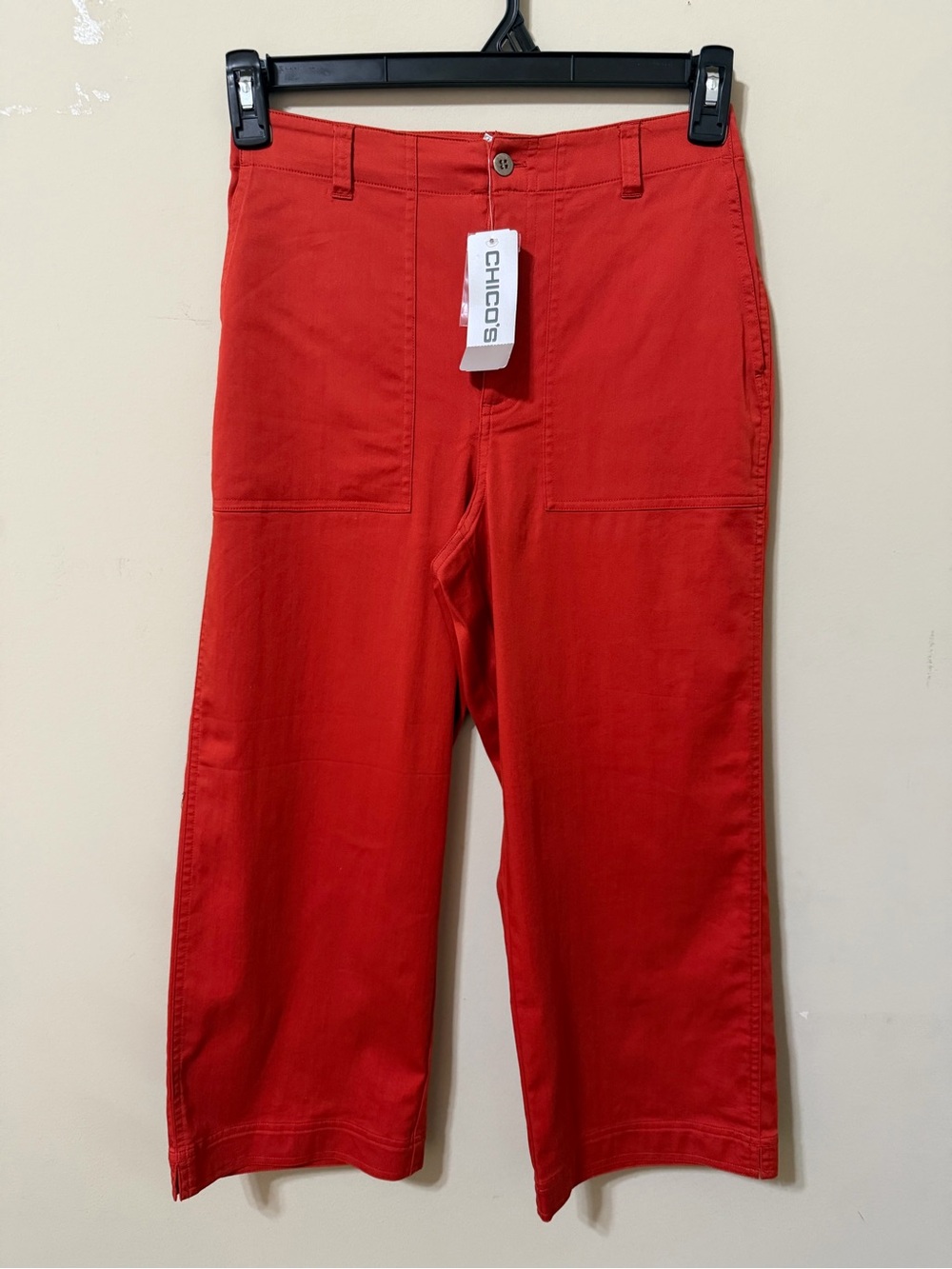 Chico's burnt orange Crop Chino Pants size 0 new cargo soft chic comfort